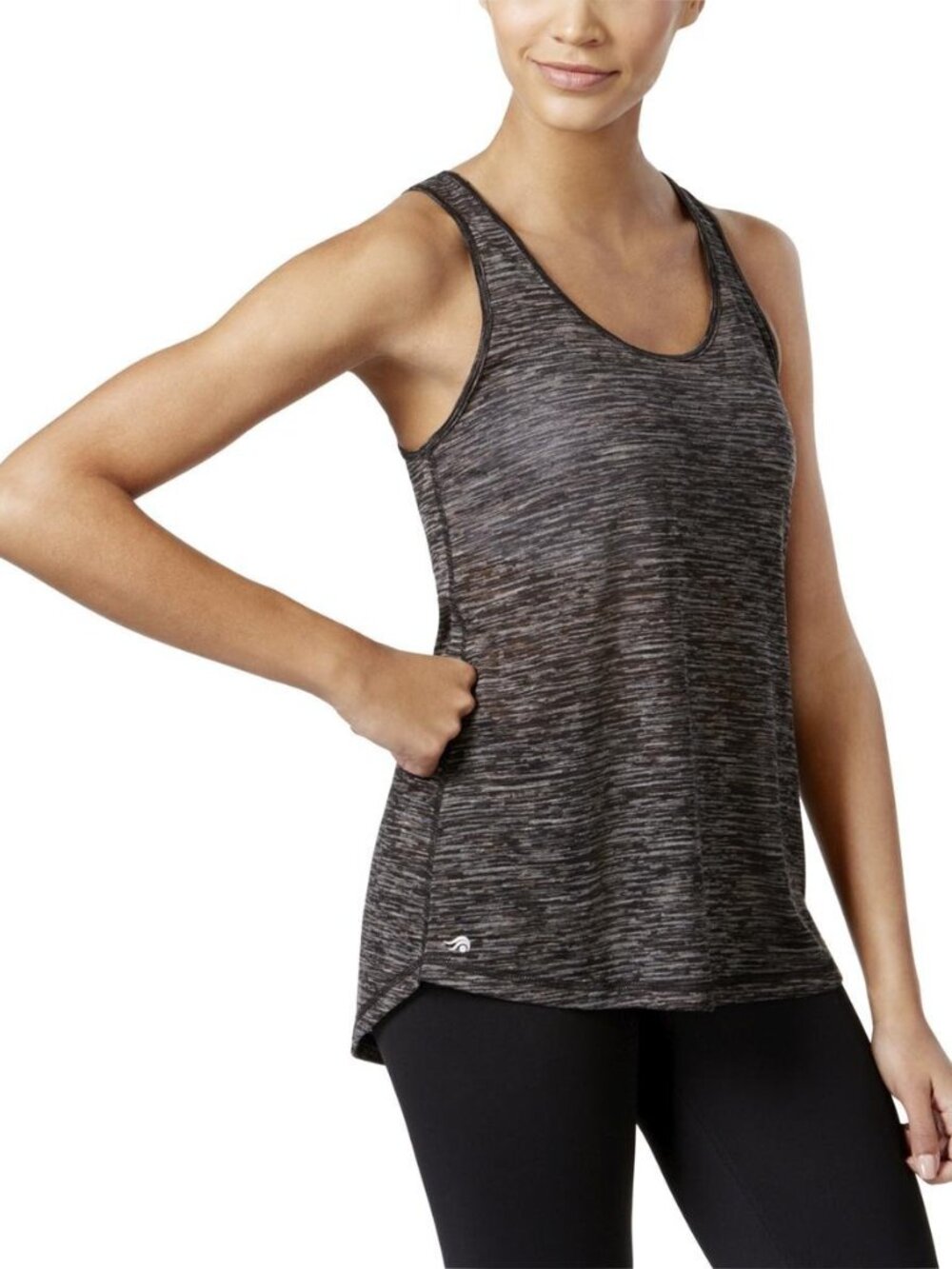 Ideology Womens Activewear Space Dyed Mesh Back Tank Top